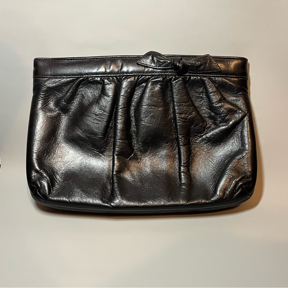 Vintage Morris Moskowitz Genuine Leather Black Clutch